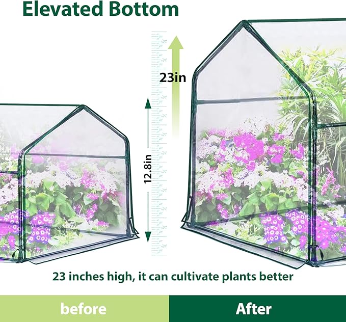 47.2" L × 23.6" W × 23.6" H Mini Greenhouse for Indoor Outdoor,Portable Mini Greenhouse, Heavy-Duty PE Plant Cover Tent , Tabletop Greenhouse for Small Plants, Seedling Humidity Dome Green