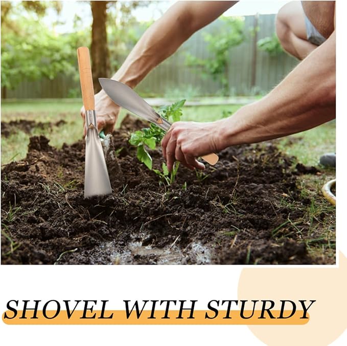 BESPORTBLE 2Pcs Garden Hand Trowels Heavy Duty Transplanter Trowel Set 12In Stainless Steel Flower Planting Tools for Soil Digging Cultivating Weeding