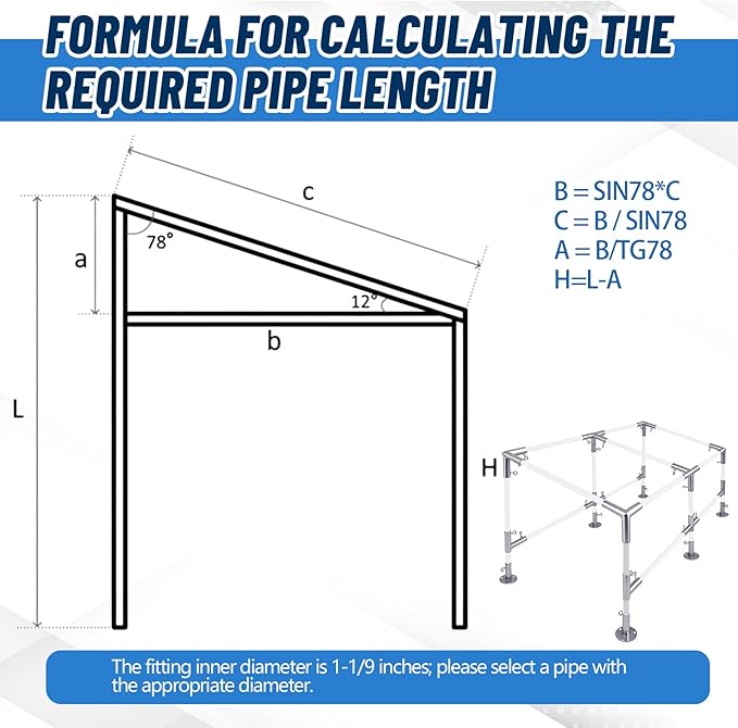 Frienda 6-Leg Lean-to Canopy Fittings for 1-3/8" EMT, 18 Pcs Lean to Carport Frame Connectors Kit DIY Project for Slant Roof Carport, Shed, Gazebo, Greenhouse, Shelter Deck, Pipes Not Included