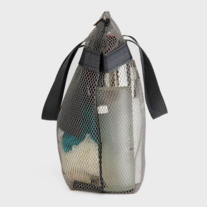 TOPASION Mesh Shower Caddy Bag Portable Hanging Toiletry and Bath Organizer with Zipper for Travel, Gym, Camping, College Dorms, Beach