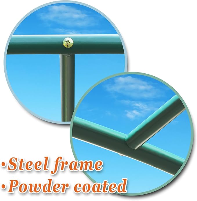 Strong Camel Greenhouse Replacement Frame for Larger Hot Garden House , Support Arch Frame Climbing Plants/Flowers/Vegetables (16.4'x 7' x 7.2')