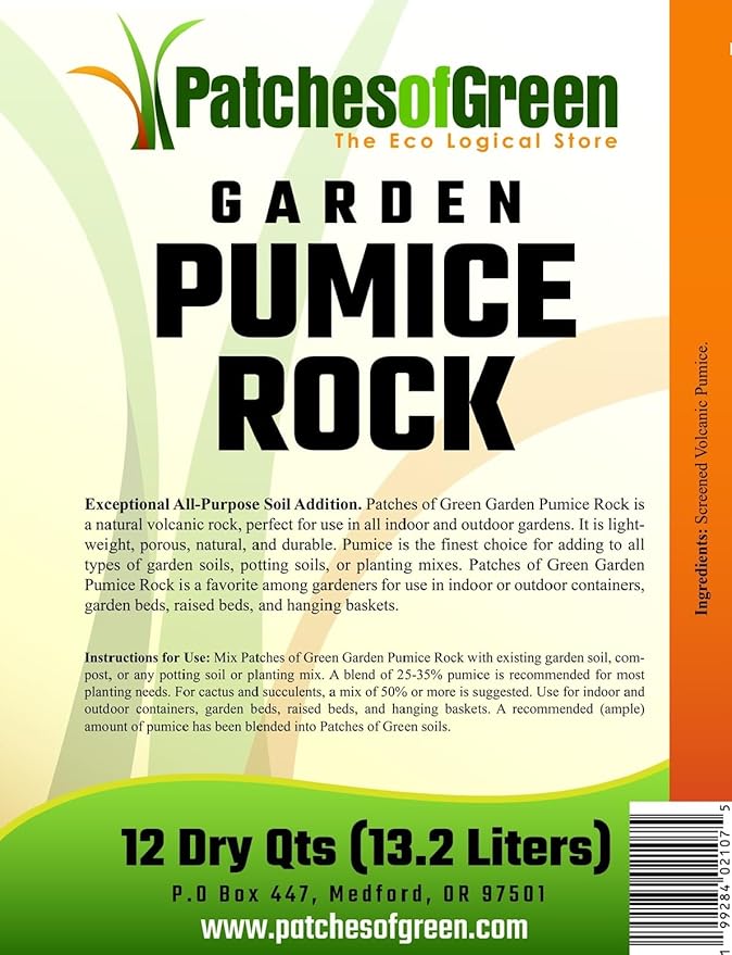 Pumice Garden Rock 3 Gallons 12 Quarts for Soil Amendment Bonsai & Succulents, Made in USA