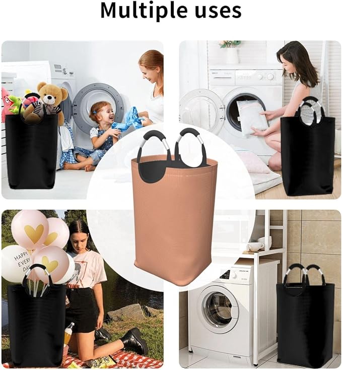 Large Laundry Hamper Bag, Terracotta Trend Color Collapsible Laundry Basket Dirty Clothes Organizer Washing Bin for Family Essentials Storage