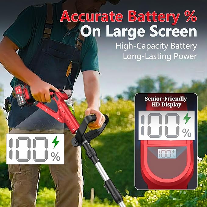 21V Cordless Tiller Cultivator, 300RPM Electric Garden Tiller, 2×4.0AH Batteries & Fast Charger Lightweight Rototiller 12" Width, 8" Depth for Lawn/Soil/Plowing/Weeding/Farm