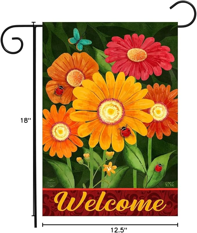 Colorful Daisies Spring Garden Flag 18" x 12.5" Briarwood Lane