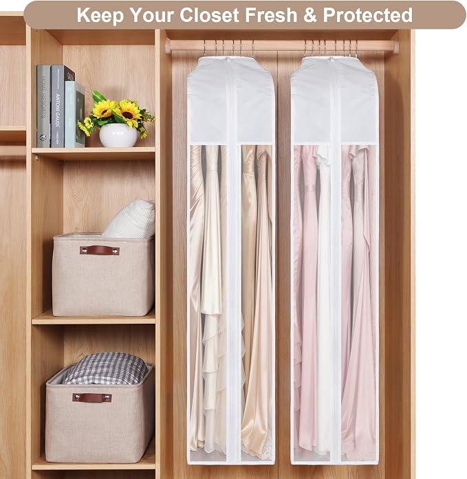 60 Inch Premium Cotton Garment Bag for Hanging Clothes and Storage