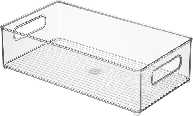 iDesign Stackable Fridge Bin, Clear, Set of 3
