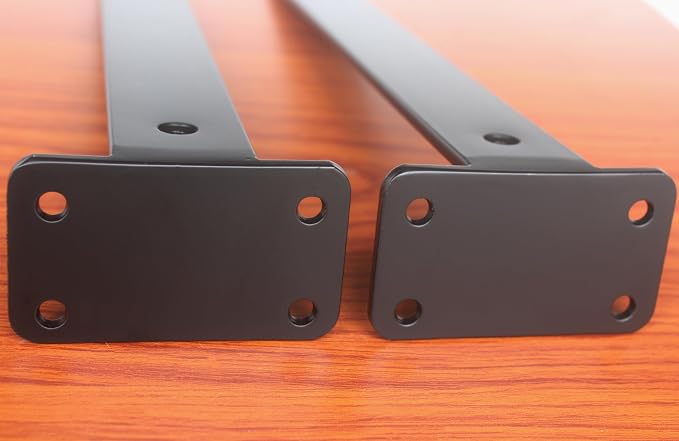 12 Pack - 18 inch Black Hidden L Shelf Bracket (1/5 Inch Thicked) Iron Floating Shelf Brackets Rustic Industrial Metal Brackets for Shelf Support