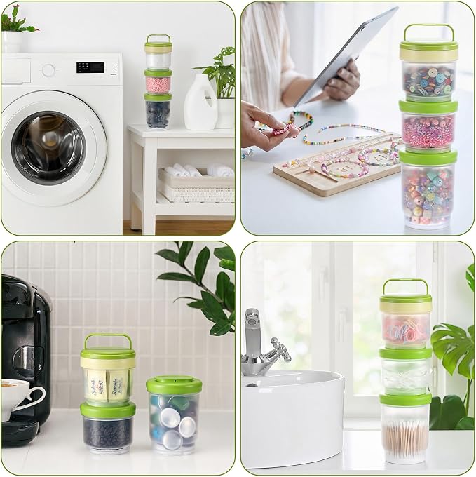Portable Laundry Detergent Dispenser with Handle, 3 Tier Stackable