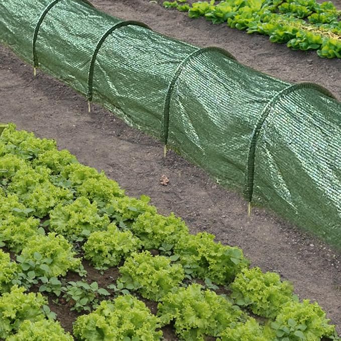 Garden Tunnel Shade Net Cover, Greenhouse Protection Mesh, Portable Row Covers for Plant Cover, Green Shade Protection Netting (Green)