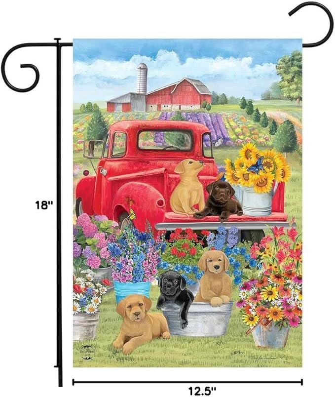 Briarwood Lane Spring Day Puppies Garden Flag