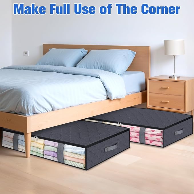 TasticTotes 4 Pack Under Bed Storage Containers, 90L Blanket Storage Bags