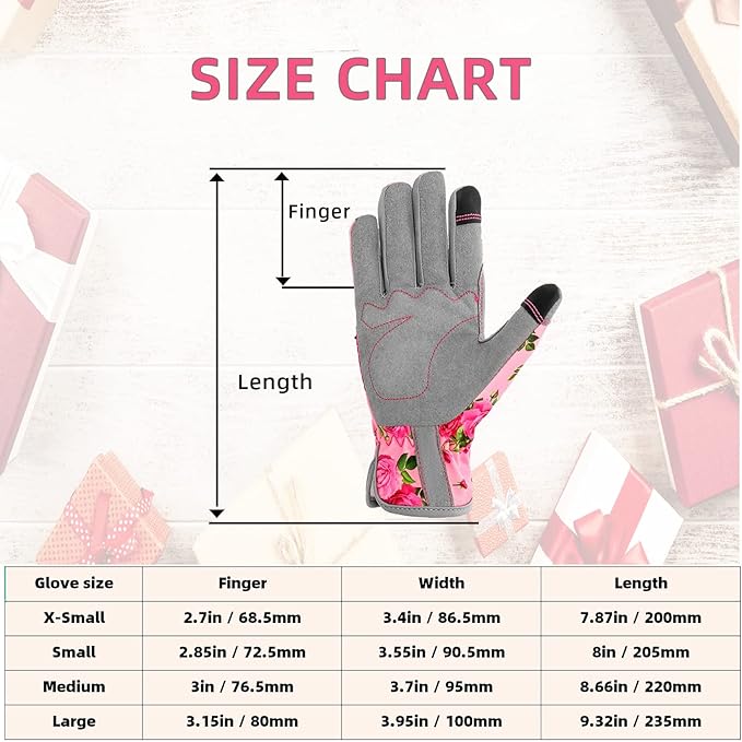 YRTSH Leather Gardening Gloves for Women, Flexible Breathable Garden Gloves,Thorn Proof Working Gloves for Weeding, Digging and Pruning, Medium, Pink