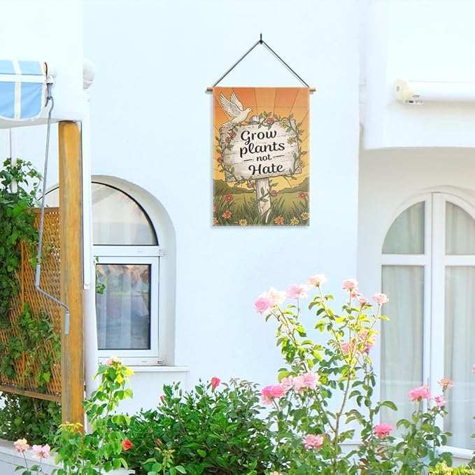 Garden Flag, Funny Welcome Yard Flag for Outside, Religious Garden Gifts, Christian Yard Sign Home Décor, Christian Bible Musical Notes Flag (Green)