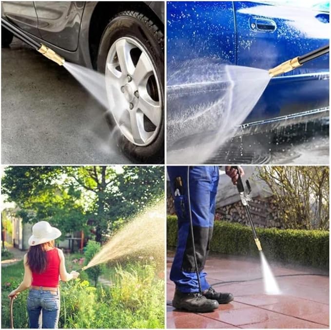 Hicks Ridge Garden Hose Nozzle Sprayer - Heavy Duty High Power Water Wand - Pressure Washer Gun Attachment - Garden Hose Jet Nozzle
