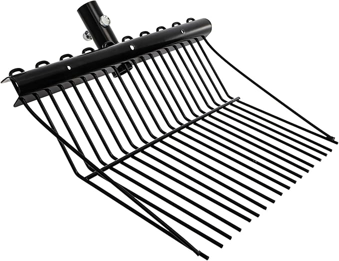 Cididu Pitch Manure Fork Head, Metal Pitch Fork for Garden, Durable Digging Fork Rake Head Replacement with Angled Tines, Stable Pitchforks Scoop for Mulch Horse Stall Picking up Hay Animal