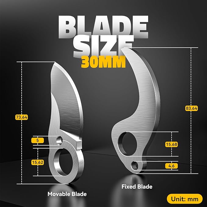Cerycose Electric Pruning Shears Replacement Blade, 30MM (1.2 Inch) Cutting Diameter Pruner Blade - SK7 High Carbon Steel Cutting for Garden Pruning Shears Cutter Tool