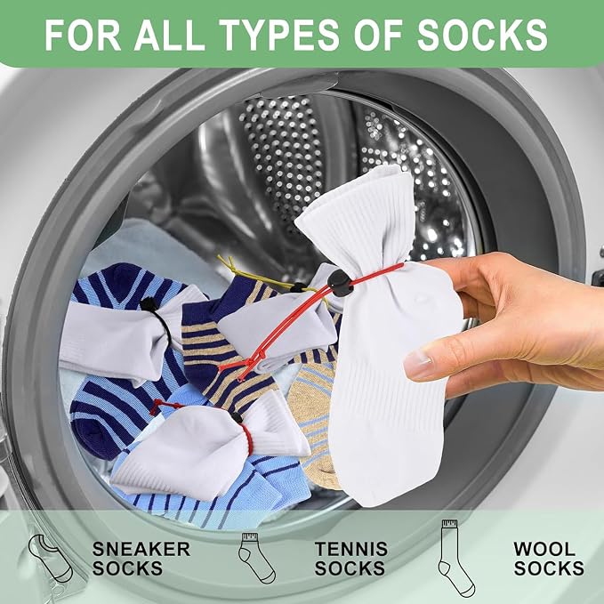 30Pcs Sock Clips for Laundry - Amazing Sock Clip for Washing Socks -Your Socks Laundry Sock Holder Sock Tie Clips Sock Organizer for Washing Machine and Dryer with The Sock Laundry Organizer