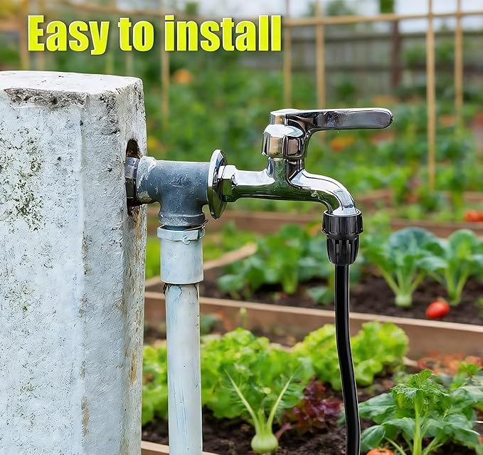 1/2 Inch Drip Irrigation Tubing Faucet Adapter 3 Pack, 3/4" to 1/2" Irrigation Hose Adapter, 3/4 Inch Faucet Connector Garden Hose Adapter