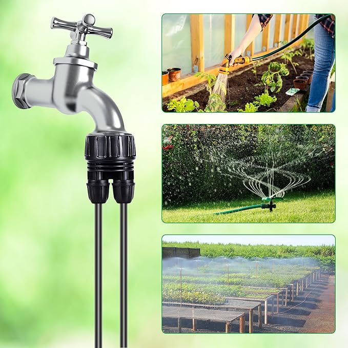 3/4'' to1/4'' Irrigation Hose Adapter, Drip Line to Faucet 3/4"Faucet Adapter to1/4" Irrigation tubing Drip Irrigation Hose Adapters, Garden Hose to 1/4 Tubing Adapter for Irrigation System