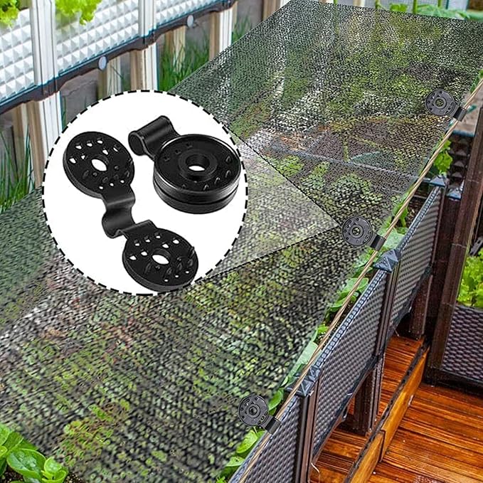 50Pcs Shade Cloth Heavy Duty Lock Grip, Shade Cloth Plastic Clips, Windproof Awning Clamp Grip, Round Plastic Black Clips for Sun Shade Net, Reusable Tent Clips Accessory for Camping