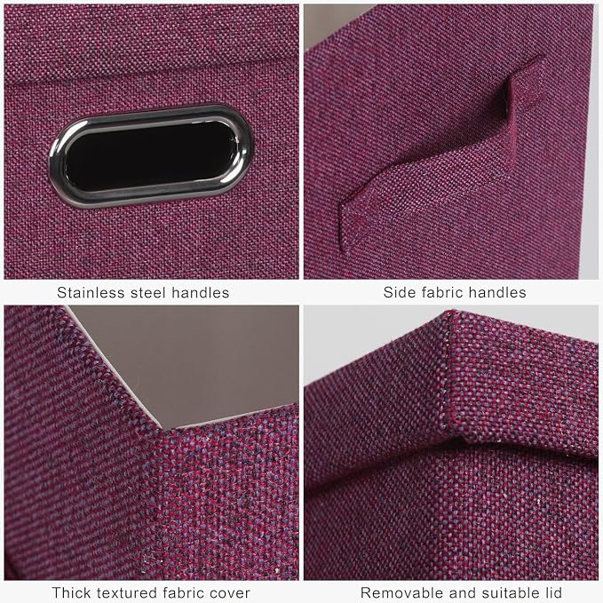 Storage Bins with Lids Fabric Closet Organizers Cubes Office Organization