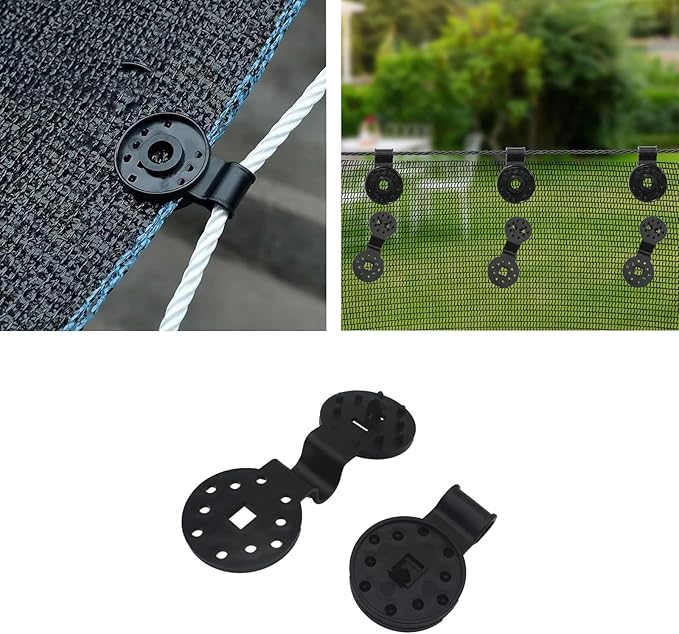 60 Pcs Shade Cloth Plastic Clip Reusable Round Sun Shade Net Clips Shade Cloth Heavy Duty Lock Grip for Greenhouse Outdoor Garden Shade Netting Anti Bird Netting Shade Fabric (Large)