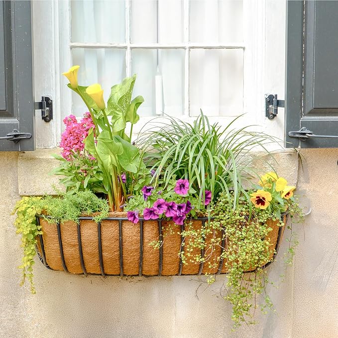GreatBuddy 2 Pcs Coco Liners for Planters 36 Inch, Sturdy Window Box Liners, Perfect Planter Liners Replacement for The Old, 100% Natural, Easy to Straighten Out