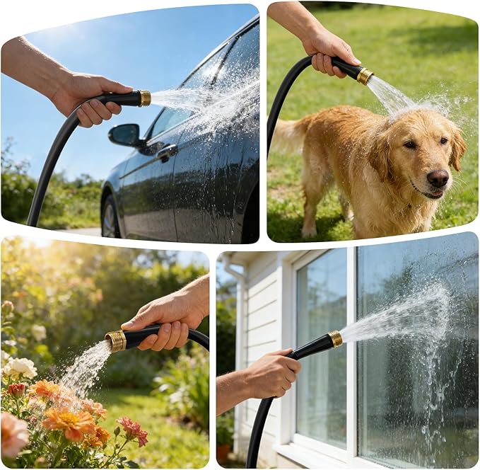 Garden Hose 50FT, Non-Expanding Water Hose Ultra Lightweight, Kink-Free, Burst-Resistant, Lead-Free, Durable & Flexible High-Pressure Hose for Yard, Lawn, Outdoor, Car Washing