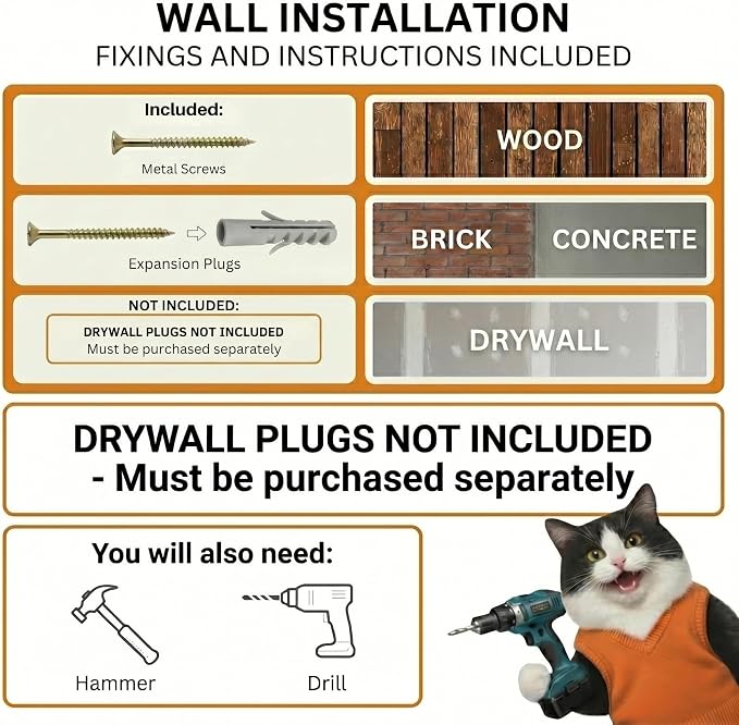 INICIO Cat Shelves - Feeding Shelf with 3 Cat Wall Steps - Natural Wood