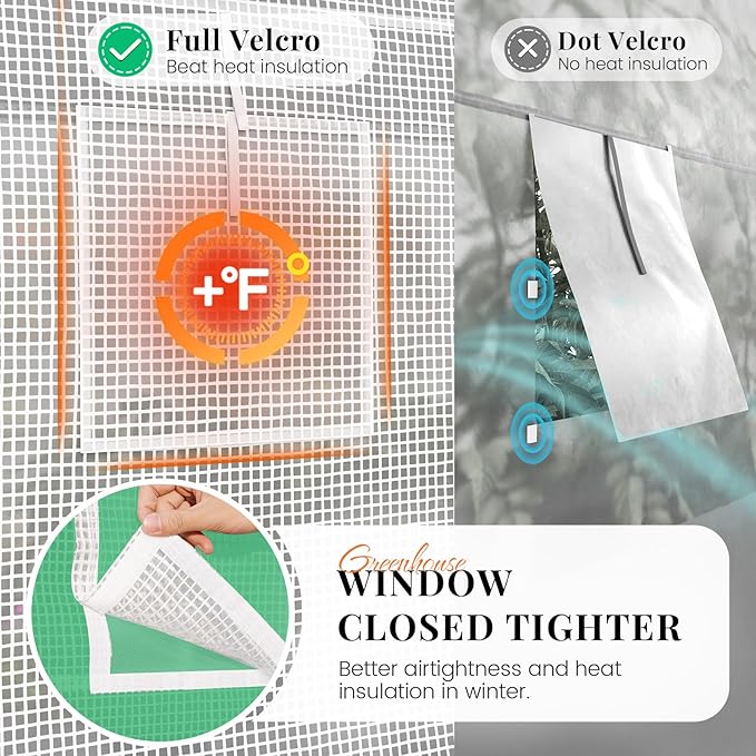 KING BIRD Premium 15x7x7 FT Greenhouse for Outdoors, Large Walk-in Heavy Duty Galvanized Steel Frame, Mesh Door Screen Window Tunnel Hoop Garden Plant Winter Hot House with Side Mesh&Shade Net, White