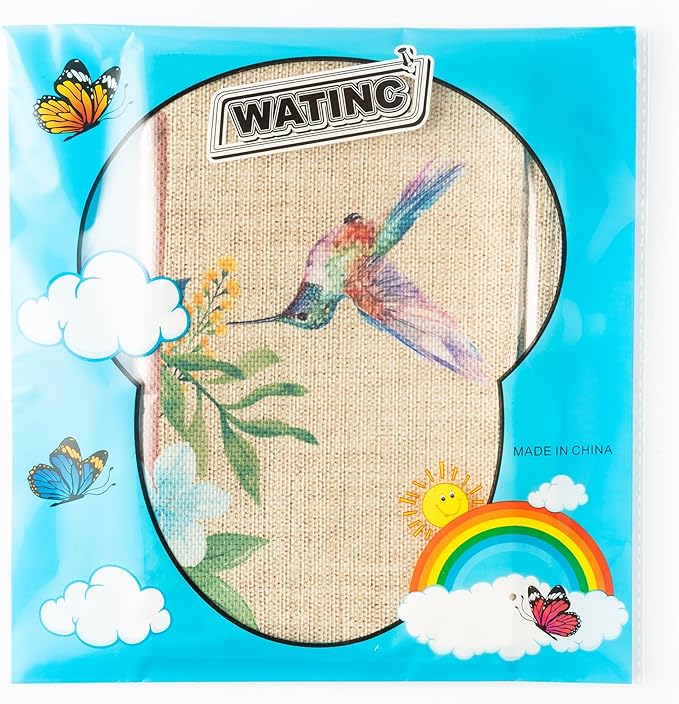 WATINC Spring Summer Hummingbird Flower Christian Cross Linen Garden Flag - 12 x 18 Inch Easter Religious Yard Flag for Outside, Double Sided House Outdoor Decoration for Porch Lawn Pathway (Pink)