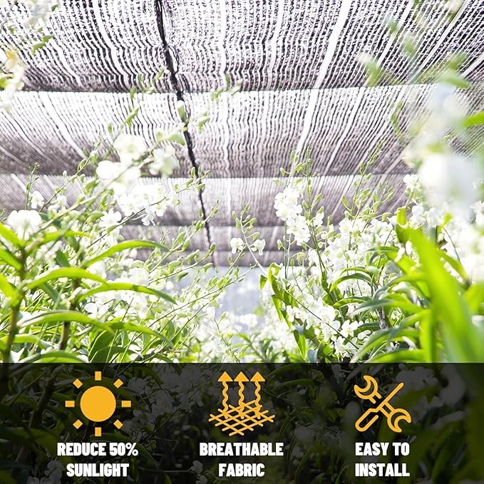 Royal Shade 50% Black Shade Cloth Custom Size 2FT x 69FT Mesh Tarp with Grommets for Garden Patio, Plant Shading, Greenhouse, Pergola, Chicken Coop, Dog Kennel, Lawn. (We Make Custom Size)