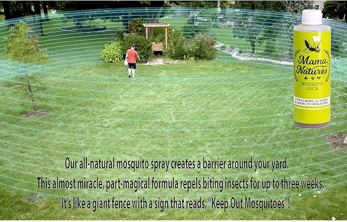 Mama Nature's Mosquito Juice - All Natural, Non-Toxic Mosquito & Tick Spray for Yard - DEET-Free Organic Outdoor Repellent for Lawn, Patio, Garden & Backyard - Safe for Kids, Pets & Plants | 2-Pack