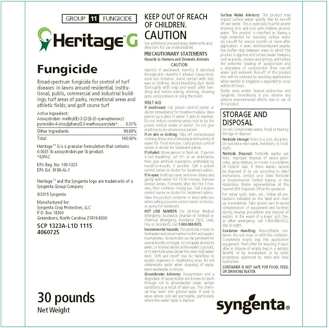 Heritage Granular Fungicide - 30 Pound Bag