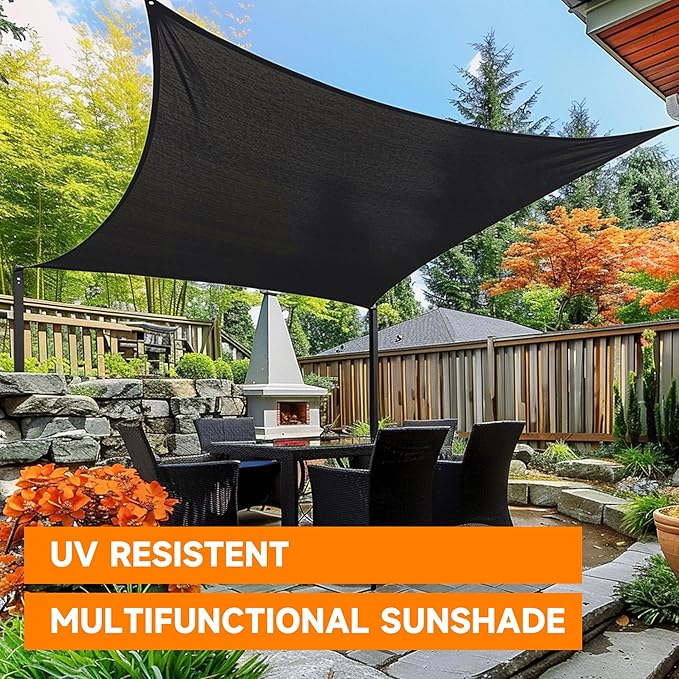 90% Shading Rate 8'x10' Black Shade Cloth,UV Resistant Durable Mesh Tarp with Grommets&Reinforced Edges, Shade Net Using for Plants Cover, Greenhouse, Dog Kennel, Patio, Chicken House