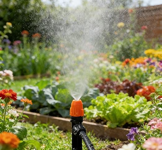 1/4" Drip Irrigation Emitters: 30 Pack Mist Drip Emitter with Lock Barbed Adjustable Drippers for 1/4 inch Tubing Drip Irrigation Parts for Garden Drip Irrigation System