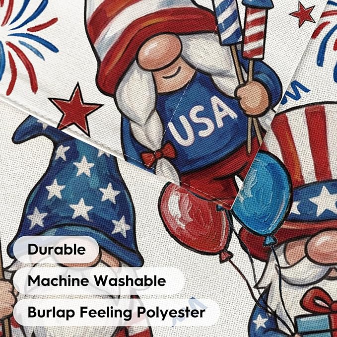 AVOIN colorlife God Bless America Patriotic 4th of July Garden Flag 12x18 Inch Double Sided Outside, American Stars and Stripes Gnomes Yard Outdoor Decoration