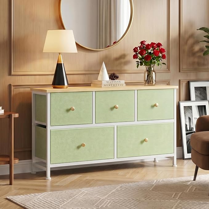 OLIXIS 5 Drawer Dresser for Bedroom, Storage Organizer Unit for Closet