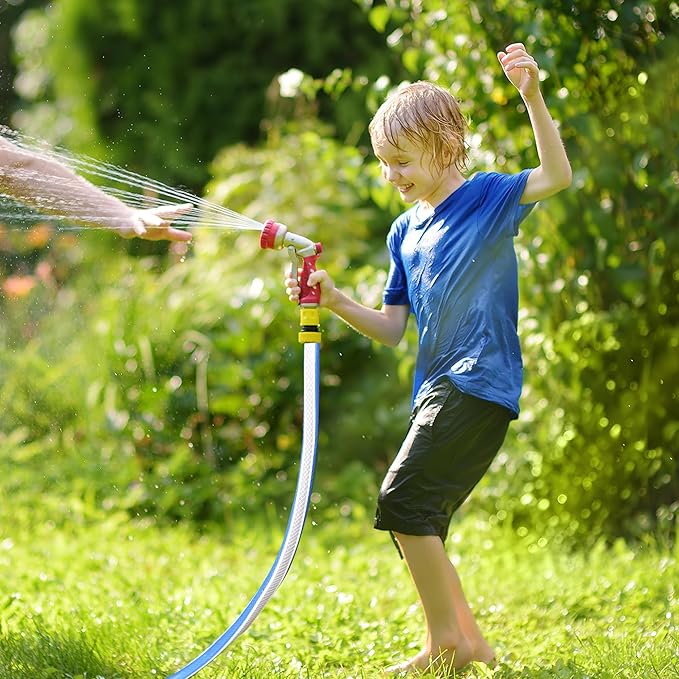 Blue Garden Hose 3/4 in. x 25 ft. -Non Kinking, Leak Free, Flexible, Male to Female Fittings -Heavy Duty Lightweight Durable PVC Water Hose -150PSI Work & 500PSI Burst, for Lawn & Commercial Use