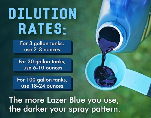 Liquid Harvest Lazer Blue Concentrated Spray Pattern Indicator - 1 Gallon (128 Ounces) - Perfect Weed Spray Dye, Herbicide Dye, Fertilizer Marking Dye, Turf Mark and Blue Herbicide Marker
