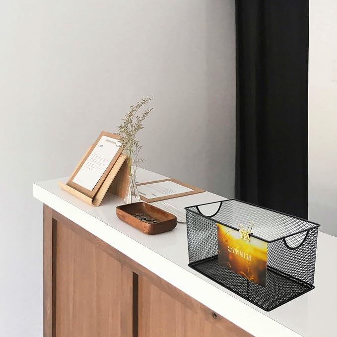 3 Pack Mesh Metal Storage Basket Organizer CD Storage Boxes