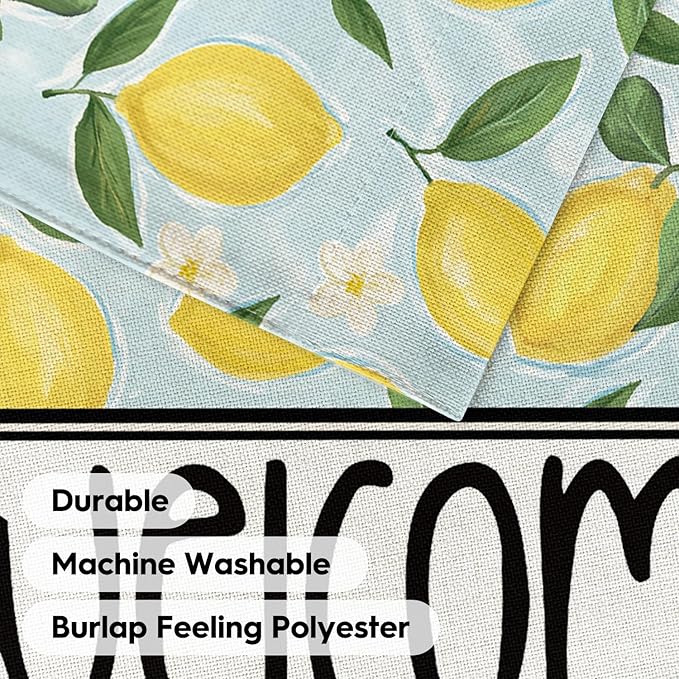 AVOIN colorlife Summer Lemon House Flag 28x40 Inch Double Sided Outside, Welcome Seasonal Yard Outdoor Flag