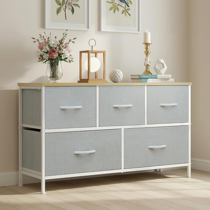 OLIXIS 5 Drawer Dresser for Bedroom, Storage Organizer Unit for Closet