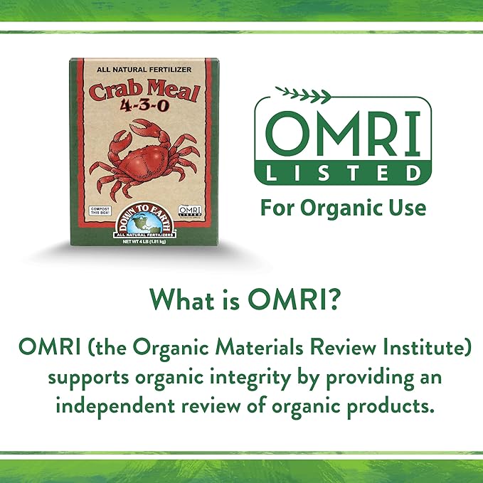 Down To Earth All Natural Fertilizers Organic Crab Meal - Plant Food for Vegetable Gardens and Flower Beds 4-3-0, 40 lb