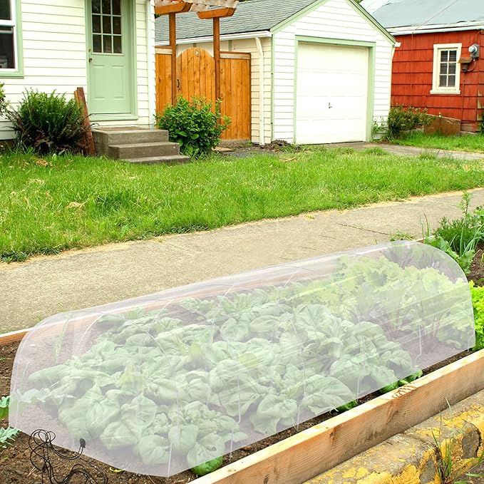 Greenhouse Tunnel, Chicken Tunnels for Outside, 2 in 1 Green Houses for Garden Cloche Cover, Winter Outdoor Green House Kits