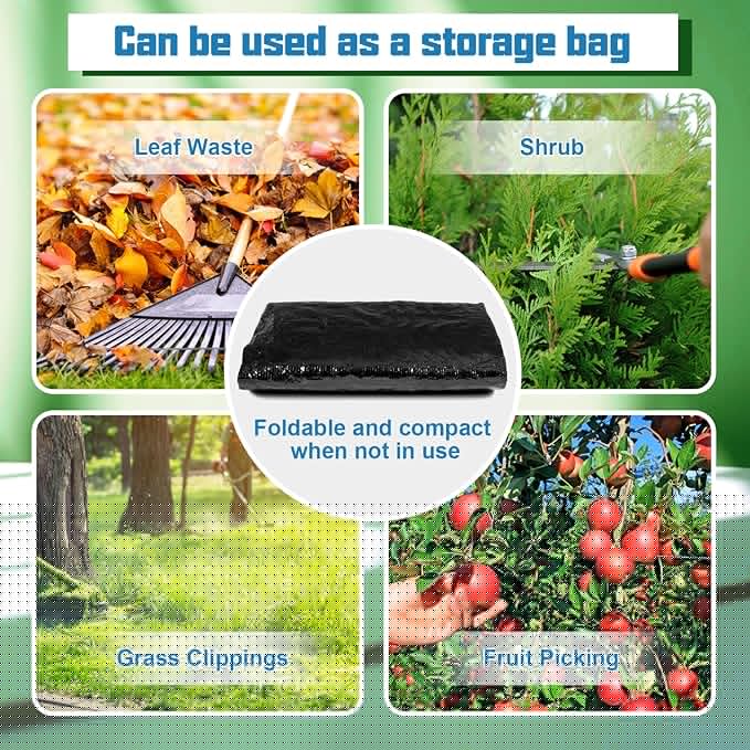 MyLifeUNIT Compost Bins Outdoor, Composting Bin for Outside Garden, Reusable Garden Yard Waste Bag, 34 Gallons (1 Pack, Black)