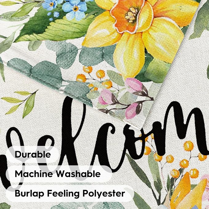 AVOIN colorlife Spring Flowers Garden Flag 12 x 18 Inch Double Sided, Seasonal Welcome Yard Outdoor Flag