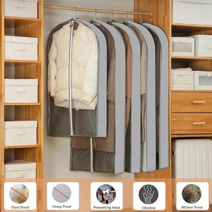3 Pcs Garment Bags,40" & 50" PVEA Breathable Dust Cover,Dress Bag