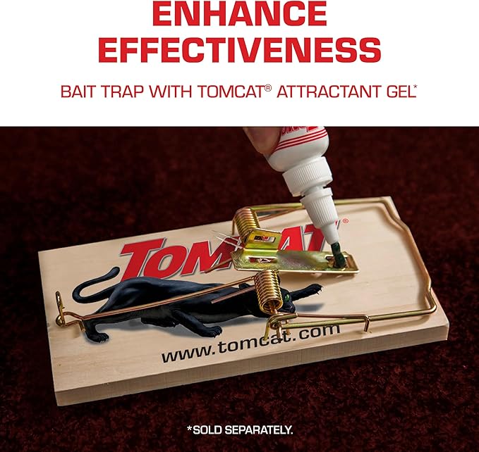 Tomcat Wooden Rat Traps - Disposable Non-Chemical Rat Trap for Homes, Garages and Basements, Single Pack